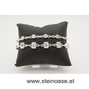 Armband Silber & Mondstein rund, zart